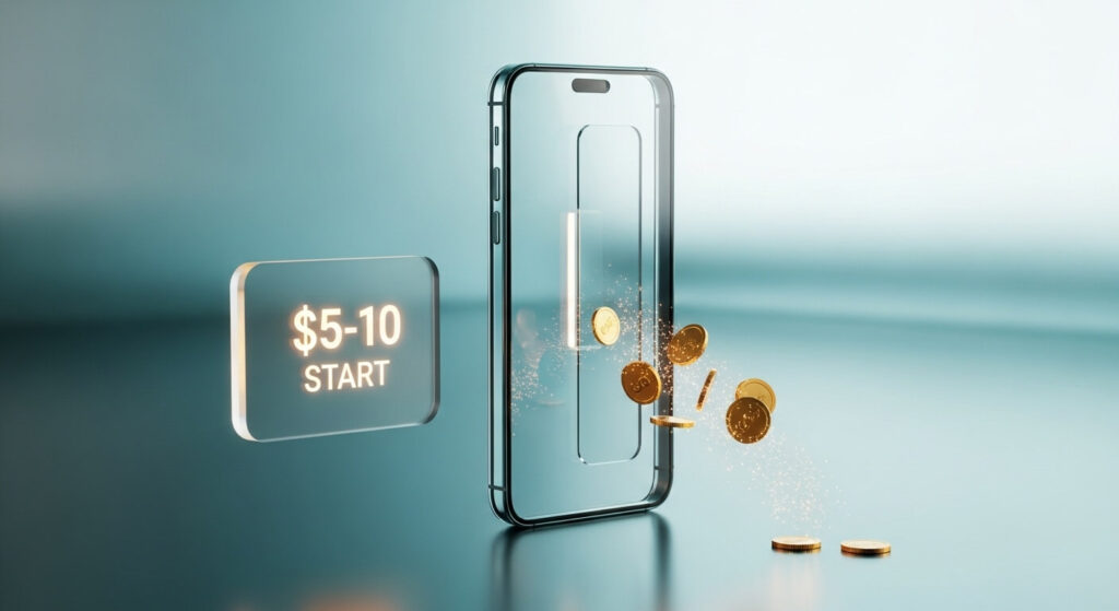 Micro-investing app showing how to start investing with little money using round-ups and spare change