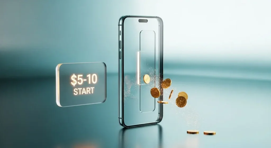 Micro-investing app showing how to start investing with little money using round-ups and spare change