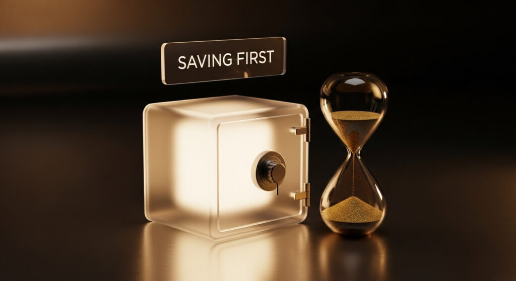 Decision flowchart showing when to save money versus when to invest based on time horizon and financial goals