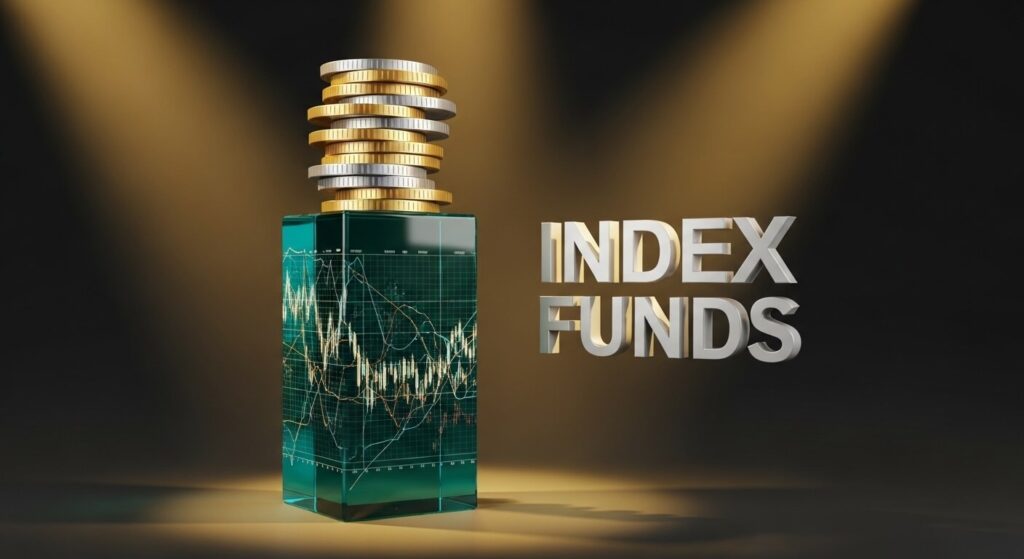 Index fund growth chart showing how starting to invest with little money grows to $297,200 over 30 years