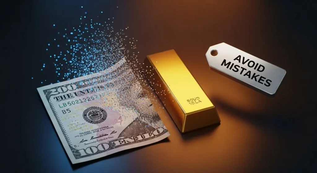 Common financial mistakes showing errors in balancing saving and investing including no emergency fund and over-saving 