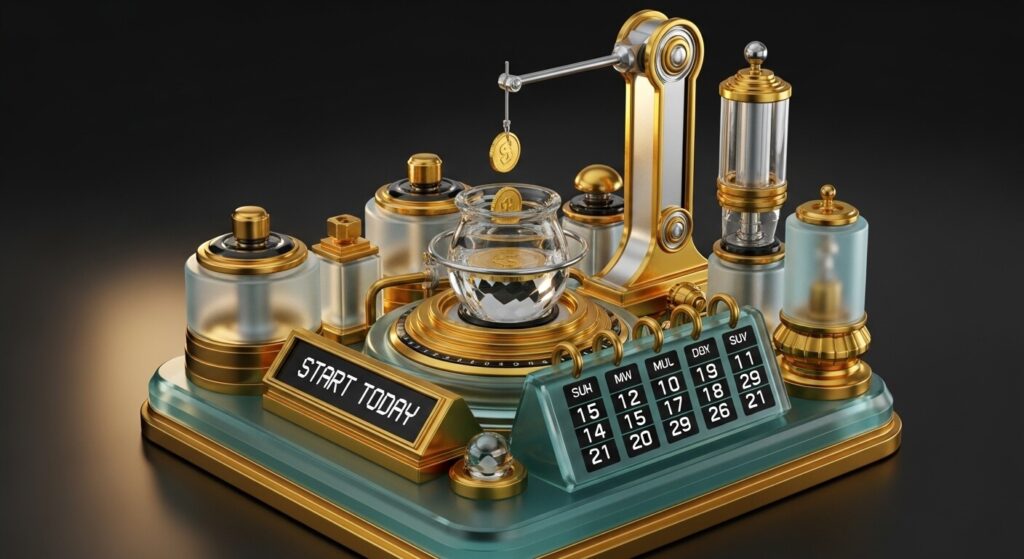 Setting up automatic monthly investments for dollar cost averaging strategy on investment platform