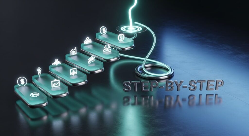 Six-step investment decision framework flowchart for beginners