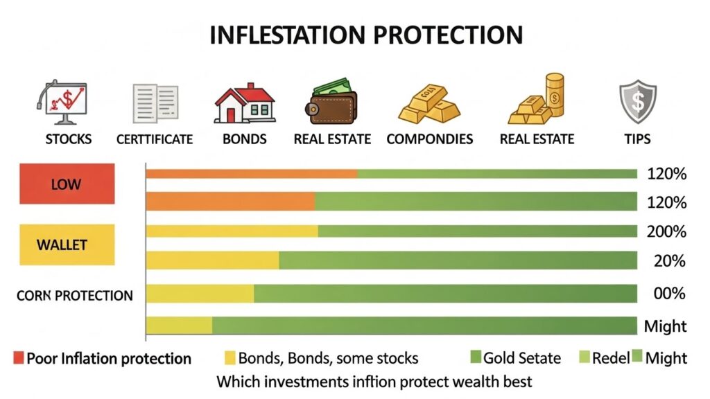 Comparison chart showing which investments provide best protection against inflation