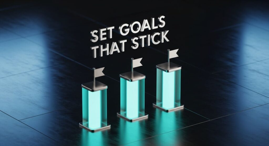 SMART goal framework showing Specific, Measurable, Achievable, Relevant, Time-bound components