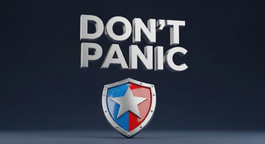 Comparison showing panic-selling losses versus staying invested during market crashes