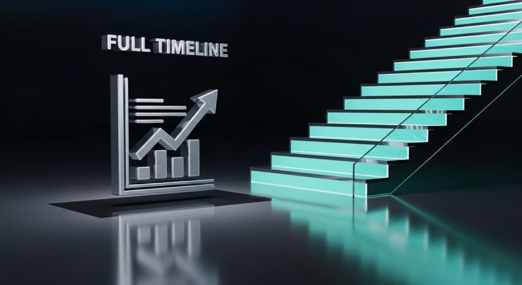 Timeline showing 18-month journey to build credit fast from zero to excellent 760+ score