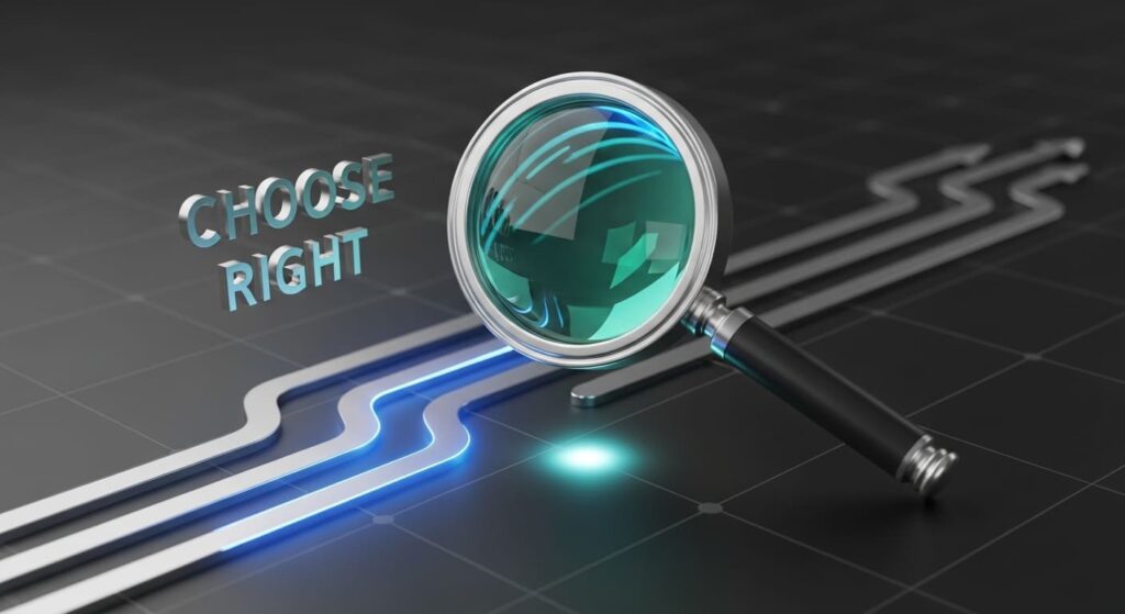 Decision matrix showing how to choose the right way to work from home based on skills income and time