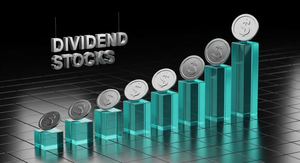 Dividend stock passive income growing from $400 to $1,480 annually through compounding over 10 years