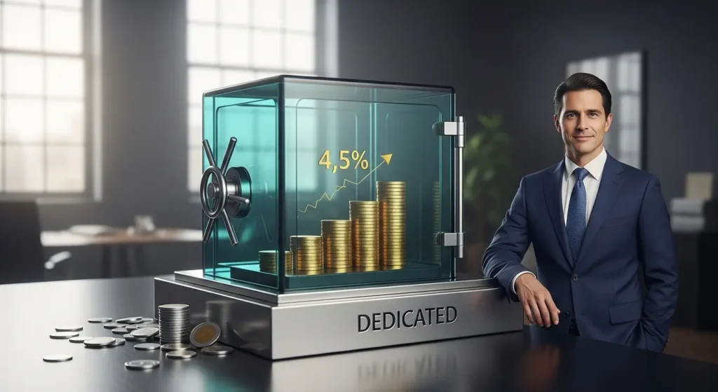 Dedicated down payment savings account showing growth through high-yield interest over time